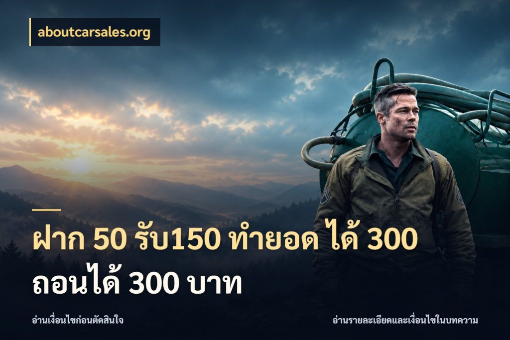 ฝาก 50 รับ150 ทำยอด ได้ 300 ถอนได้ 300 บาท โปรยอดรับที่สายเกมสนใจ ในมุม aboutcarsales.org