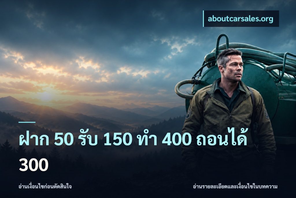ฝาก 50 รับ 150 ทํา 400 ถอนได้ 300