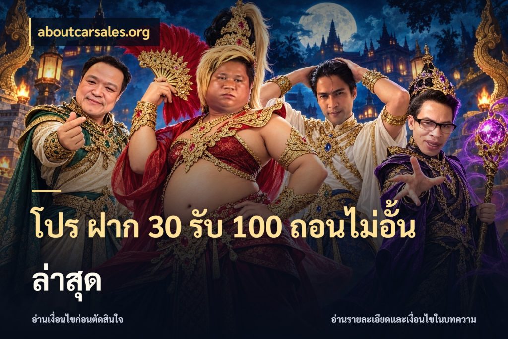 โปร ฝาก 30 รับ 100 ถอนไม่อั้น ล่าสุด aboutcarsales.org รูปแบบโบนัสกับสิทธิ์ของสายเกม