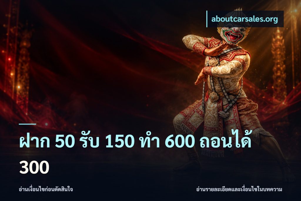 ฝาก 50 รับ 150 ทํา 600 ถอนได้ 300
