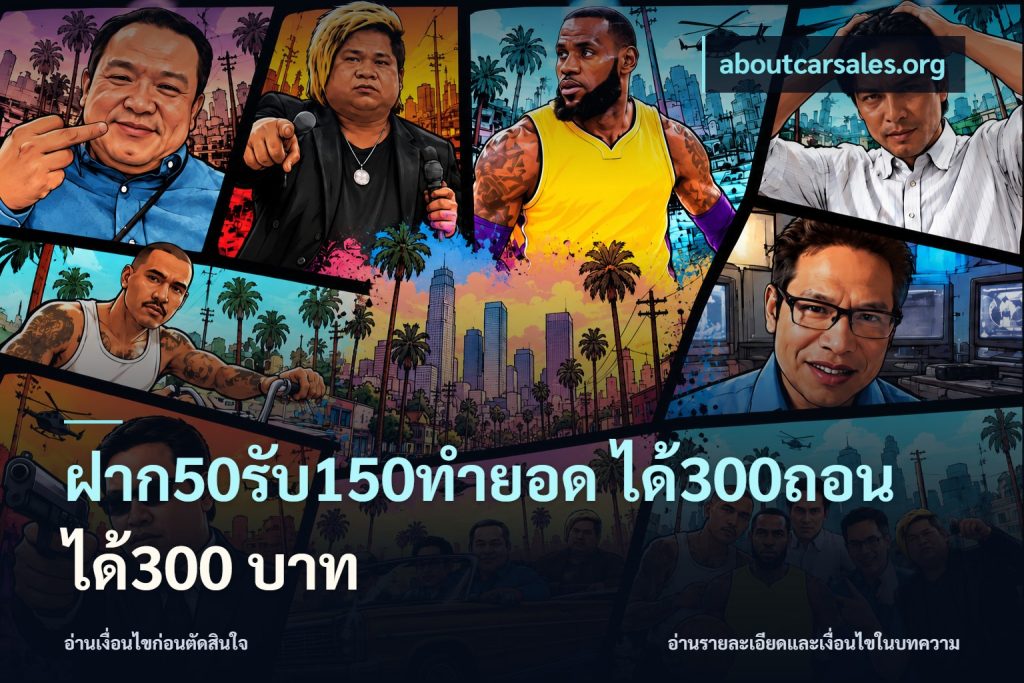 ฝาก50รับ150ทำยอด ได้300ถอนได้300 บาท
