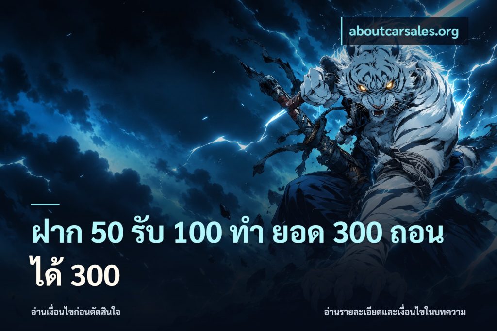 ฝาก 50 รับ 100 ทํา ยอด 300 ถอนได้ 300