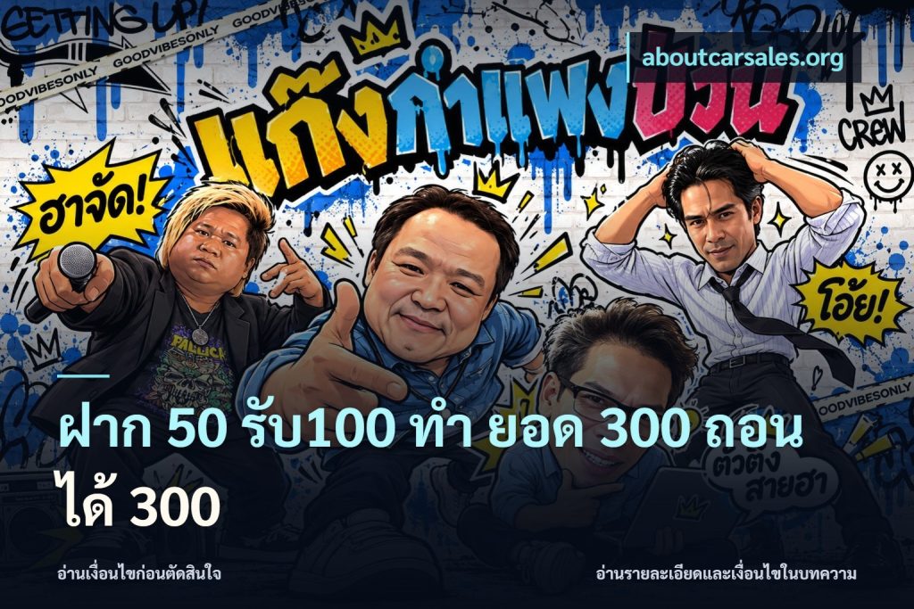 ฝาก 50 รับ100 ทํา ยอด 300 ถอนได้ 300