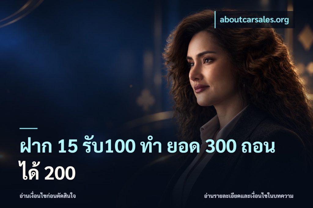 ฝาก 15 รับ100 ทํา ยอด 300 ถอนได้ 200