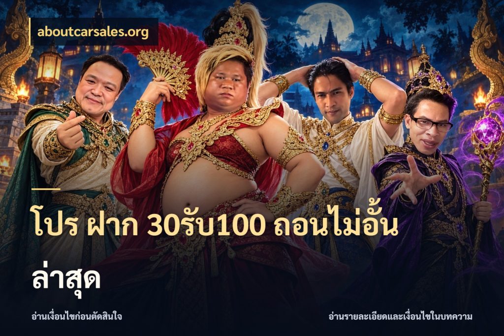 โปร ฝาก 30รับ100 ถอนไม่อั้น ล่าสุด เครดิตกับรูปแบบโปรที่ตรงใจ สไตล์ aboutcarsales.org