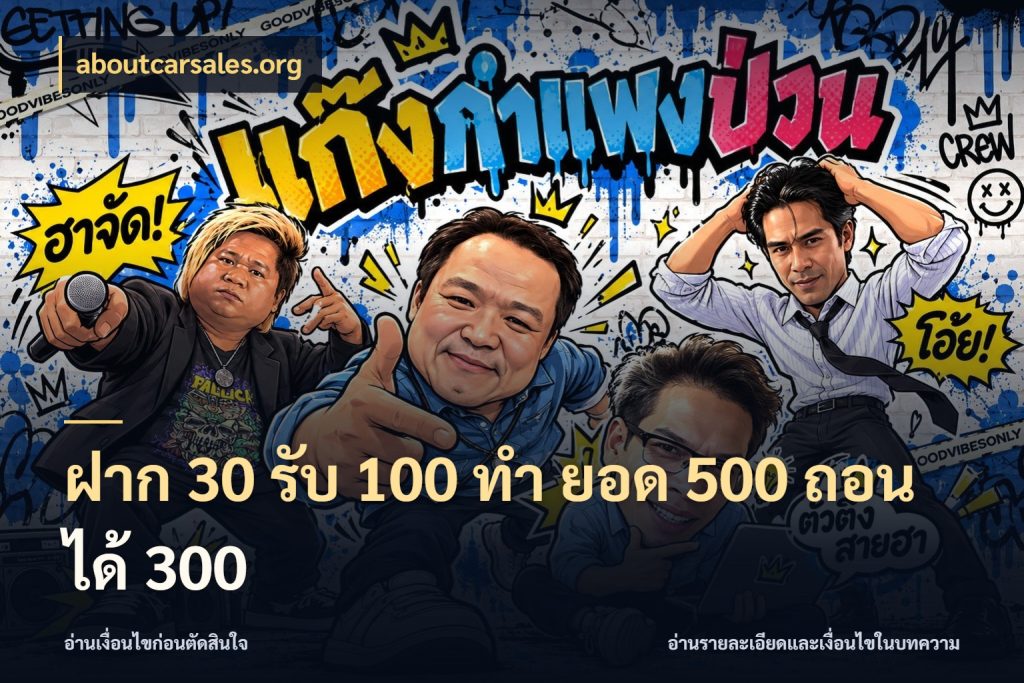 ฝาก 30 รับ 100 ทํา ยอด 500 ถอนได้ 300 aboutcarsales.org จับประเด็นยอดรับก่อนเลือกความสนุก