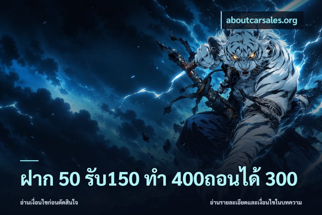 ฝาก 50 รับ150 ทํา 400ถอนได้ 300